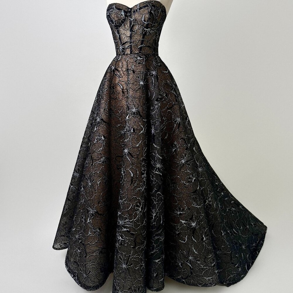 Brand New US 8 Anna Augusta Black Maxi Evening Dress